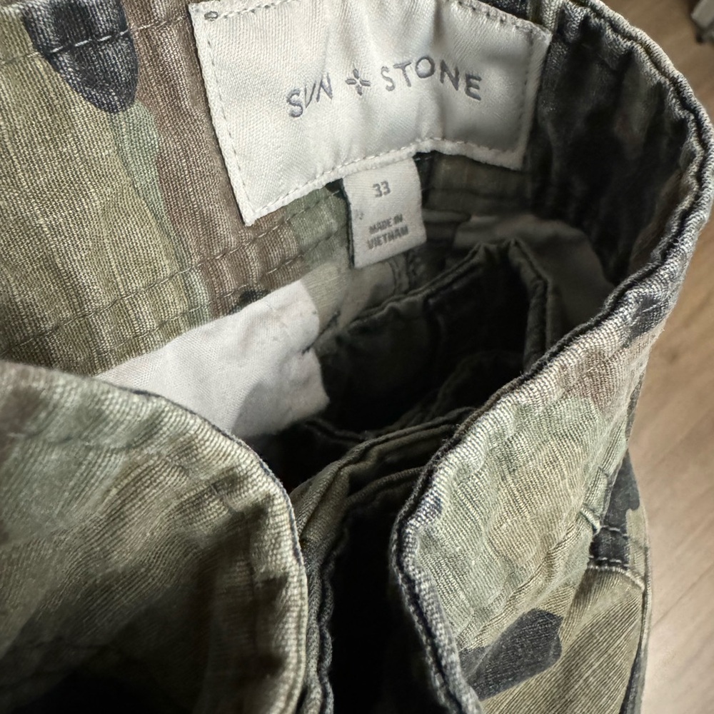 Sun + Stone Camouflage Cargo Shorts